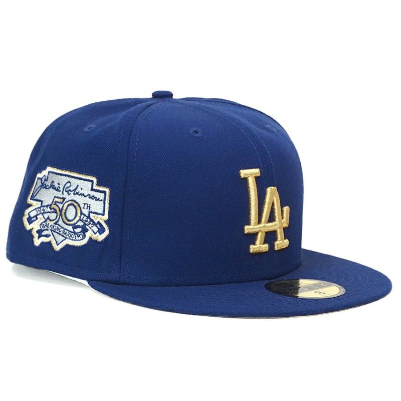 MLB ドジャース キャップ ジャッキーロビンソンデー 59FIFTY Fitted Hat Cap ニューエラ/New Era Blue/Gold  | セレクション | MLB NBA NFL プロ野球グッズ専門店 公式オンラインストア