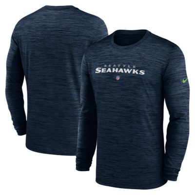 NFL シーホークス Tシャツ サイドライン Team Velocity Performance Long Sleeve T-Shirt ナイキ/Nike カレッジネイビー