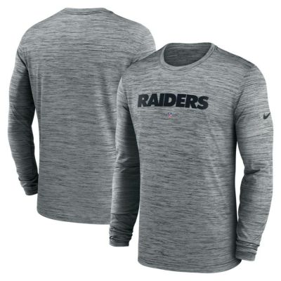 NFL レイダース Tシャツ サイドライン Team Velocity Performance Long Sleeve T-Shirt ナイキ/Nike ヘザーグレー