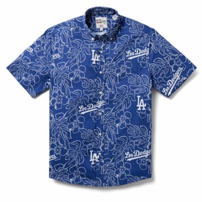 MLB ドジャース アロハシャツ シティーコネクト CITY CONNECT ボタン レインスプーナー Reyn Spooner ブルー