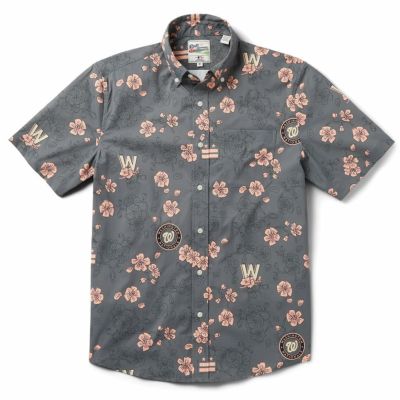 MLB ナショナルズ アロハシャツ シティーコネクト CITY CONNECT ボタン レインスプーナー Reyn Spooner チャコール