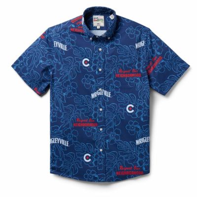 MLB カブス アロハシャツ シティーコネクト CITY CONNECT ボタン レインスプーナー Reyn Spooner ネイビー