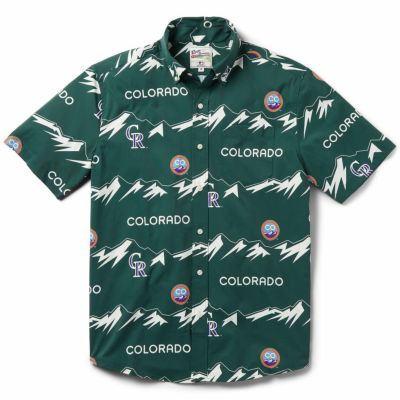 MLB ロッキーズ アロハシャツ シティーコネクト CITY CONNECT ボタン レインスプーナー Reyn Spooner グリーン