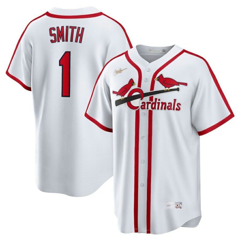 St. Louis Cardinals Blue Ozzie Smith #1 Majestic Cooperstown Jersey Size L