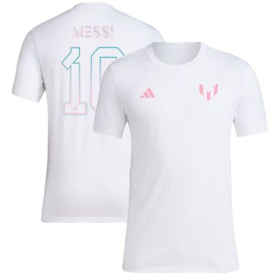 Soccer リオネル・メッシ インテル・マイアミ Tシャツ Messi x ネーム＆ナンバー T-Shirt アディダス/Adidas ホワイト