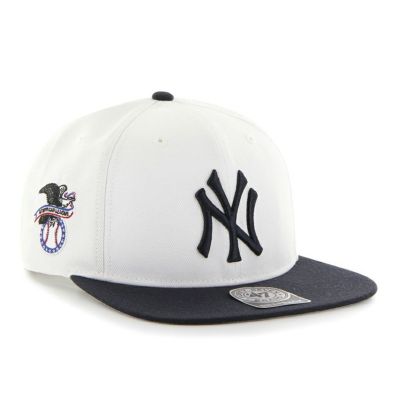 MLB ヤンキース キャップ Sure Shot Two Tone Captain Cap 47Brand ホワイト ネイビー