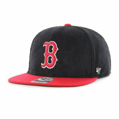 MLB レッドソックス キャップ Thick Corduroy Captain Cap 47Brand ブラック