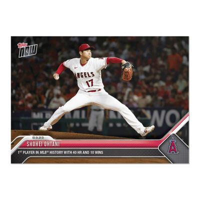 MLB 大谷翔平 エンゼルス トレーディングカード 2023 Topps Now #683 1st in MLB History 40 HR 10 Wins Topps