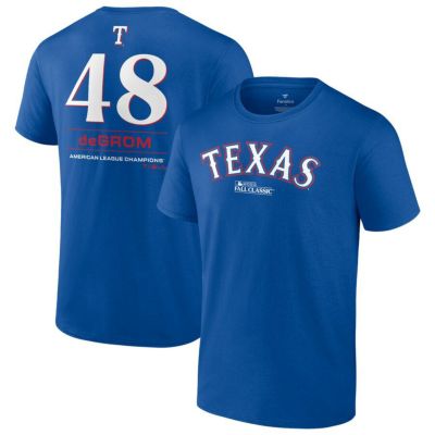 MLB ジェイコブ・デグロム レンジャーズ Tシャツ 2023 アメリカンリーグ 優勝記念 Player Name & Number  Fanatics Branded ロイヤル