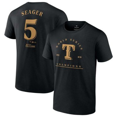 MLB コーリー・シーガー レンジャーズ Tシャツ 2023 ワールドシリーズ 優勝記念 Champions Name & Number  Fanatics ブラック | セレクション | MLB NBA NFL プロ野球グッズ専門店 公式オンラインストア