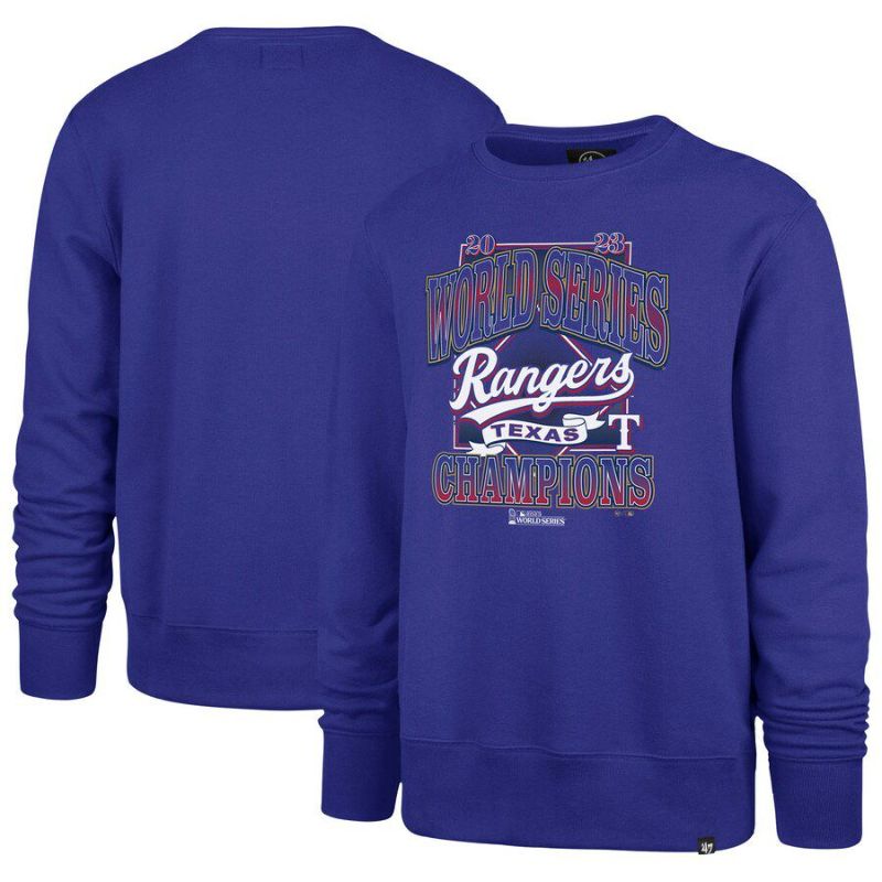 MLB レンジャーズ Tシャツ 2023 ワールドシリーズ 優勝記念 Champions Playoff Headline Crew Neck 47  Brand ロイヤル | セレクション | MLB NBA NFL プロ野球グッズ専門店 公式オンラインストア