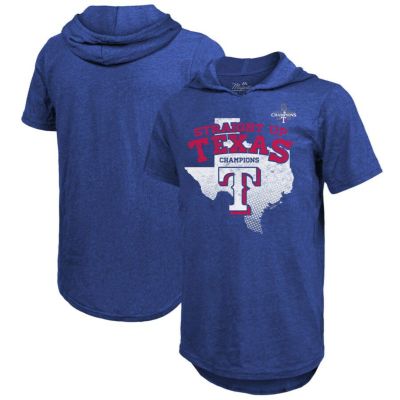 MLB レンジャーズ Tシャツ Threads 2023 ワールドシリーズ 優勝記念 Champions Tri-Blend Hoodie マジェスティック/Majestic ロイヤル