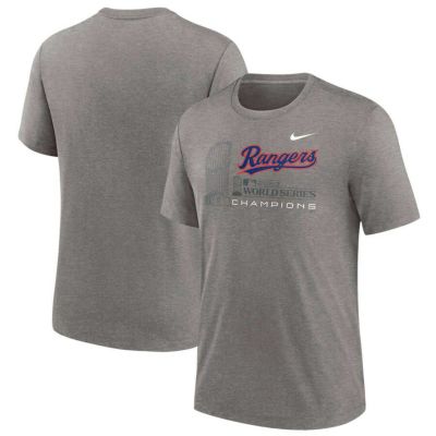 MLB レンジャーズ Tシャツ 2023 ワールドシリーズ 優勝記念 Champions Tri-Blend ナイキ/Nike ヘザーグレー