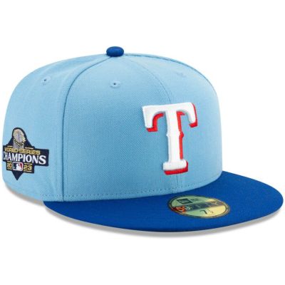 MLB レンジャーズ キャップ 2023 ワールドシリーズ 優勝記念 Champions 59FIFTY Fitted ニューエラ/New Era ライトブルー