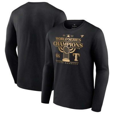 MLB レンジャーズ Tシャツ 2023 ワールドシリーズ 優勝記念 Champions Parade Long Sleeve Fanatics ブラック