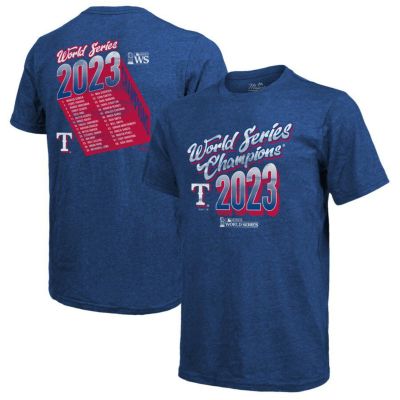 MLB レンジャーズ Tシャツ 2023 ワールドシリーズ 優勝記念 Champions Life Of The Party Roster マジェスティック/Majestic ロイヤル