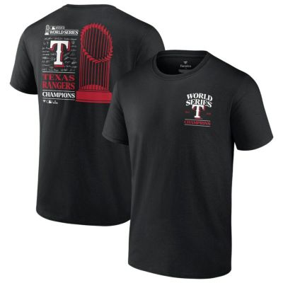 MLB レンジャーズ Tシャツ 2023 ワールドシリーズ 優勝記念 Champions Signature Roster Fanatics ブラック