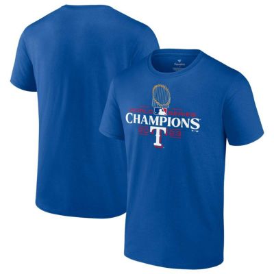 MLB レンジャーズ Tシャツ 2023 ワールドシリーズ 優勝記念 Champions Official Logo Fanatics ロイヤル