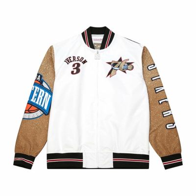NBA アレン・アイバーソン 76ers ジャケット Player Burst Warm-Up Jacket ミッチェル＆ネス/Mitchell & Ness ホワイト