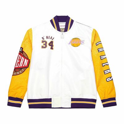 NBA シャキール・オニール レイカーズ ジャケット Player Burst Warm-Up Jacket ミッチェル＆ネス/Mitchell & Ness ホワイト