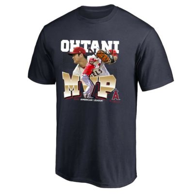 MLB 大谷翔平 エンゼルス Tシャツ 2023 AL MVP受賞記念 Tee フォト Fanatics Branded ネイビー