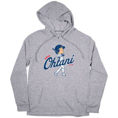 【海外限定版】MLB 大谷翔平 ドジャース パーカー BATTING CARICATURE Hoodie BreakingT グレー