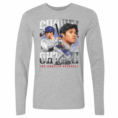 MLB 大谷翔平 ドジャース Tシャツ Los Angeles D Vintage WHT Long Sleeve Tee 500Level ヘザーグレー