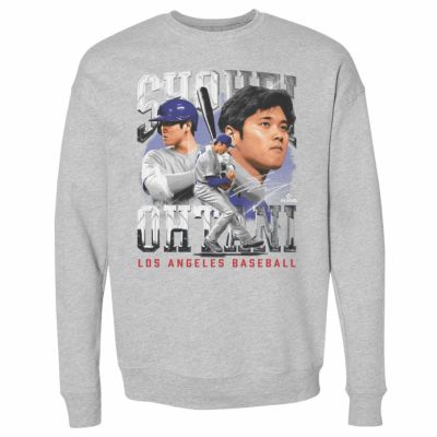 MLB 大谷翔平 ドジャース スウェット Los Angeles D Vintage WHT Crewneck Sweatshirt 500Level ヘザーグレー
