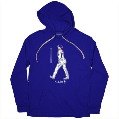 【海外限定版】MLB 大谷翔平 ドジャース パーカー LA バットフリップ Hoodie BreakingT ロイヤル