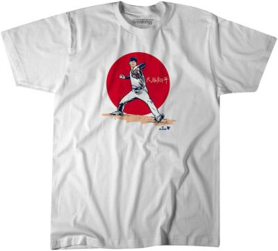 【海外限定版】MLB 大谷翔平 ドジャース Tシャツ JAPANESE FLAG T-Shirt BreakingT ホワイト