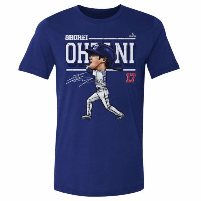 MLB 大谷翔平 ドジャース Tシャツ Los Angeles D カートゥーン WHT T-Shirt 500Level ロイヤルブルー