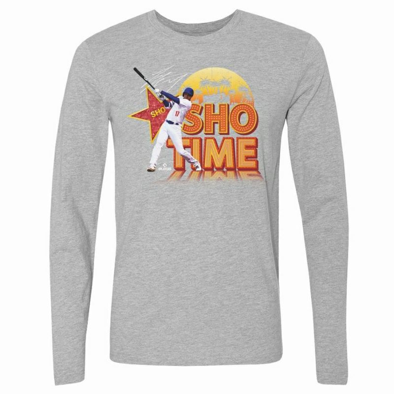 MLB 大谷翔平 ドジャース Tシャツ Los Angeles D Sho Time Sign WHT Long Sleeve T-Shirt  500Level ヘザーグレー | セレクション | MLB NBA NFL プロ野球グッズ専門店 公式オンラインストア