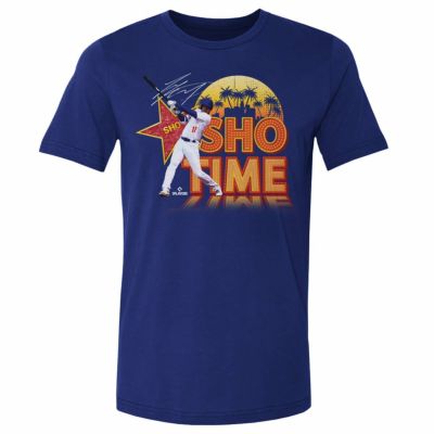 MLB 大谷翔平 ドジャース Tシャツ Los Angeles D Sho Time Sign WHT T-Shirt 500Level ロイヤルブルー