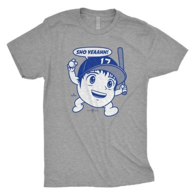 【海外限定版】MLB 大谷翔平 ドジャース Tシャツ Sho Yeah T-Shirt (LA Version) RotoWear グレー