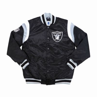NFL レイダース ジャケット スタジャン Shut Out Varsity Jacket STARTER ブラック