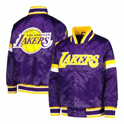 NBA レイカーズ ジャケット Home Game Varsity Jacket スタジャン STARTER パープル