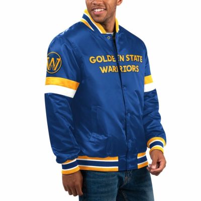 NBA ウォリアーズ ジャケット Home Game Varsity Jacket スタジャン STARTER ロイヤル