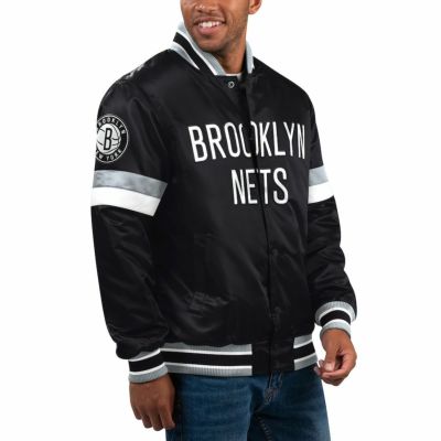 NBA ブルックリン・ネッツ ジャケット Home Game Varsity Jacket スタジャン STARTER ブラック