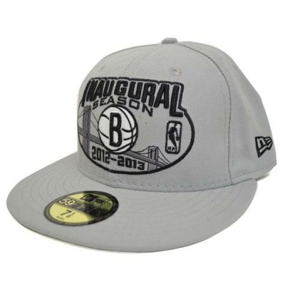 NBA ネッツ キャップ/帽子 グレー ニューエラ Inaugural Basic Logo Fitted 59FIFTY キャップ
