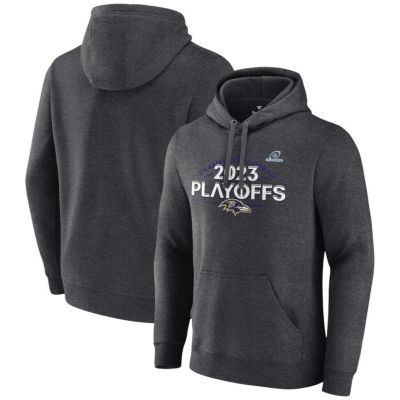 NFL レイブンズ パーカー NFL プレーオフ進出記念 2023 Fleece プルオーバー Fanatics Branded ヘザーチャコール