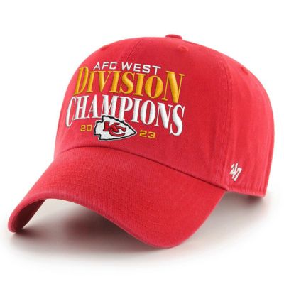 NFL チーフス キャップ 2023 AFC 西地区 ディビジョン優勝記念 Clean Up Adjustable Hat 47Brand レッド