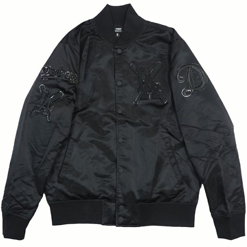 MLB ドジャース ジャケット 2601 - MEN'S SATIN JACKET (All Black) Pro Standard プロスタンダード  All Black | セレクション | MLB NBA NFL プロ野球グッズ専門店 公式オンラインストア