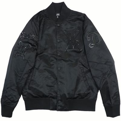 MLB ドジャース ジャケット 2601 - MEN'S SATIN JACKET (All Black) Pro Standard プロスタンダード All Black