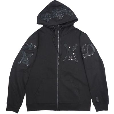 MLB ドジャース パーカー MEN'S FULL ZIP HOODIE (All Black) Pro