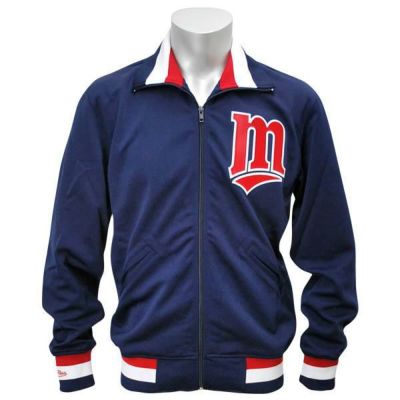 MLB 前田健太選手 所属 ミネソタ・ツインズ ジャケット/スタジャン ネイビー ミッチェル＆ネス Authentic BP ジャケット/スタジャン