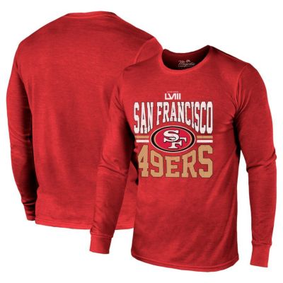 NFL 49ers Tシャツ 第58回スーパーボウル進出記念 Tri-Blend Long Sleeve T-Shirt マジェスティック/Majestic スカーレット