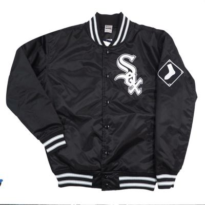 MLB ホワイトソックス ジャケット サテンジャケット アウター Fanatics ブラック