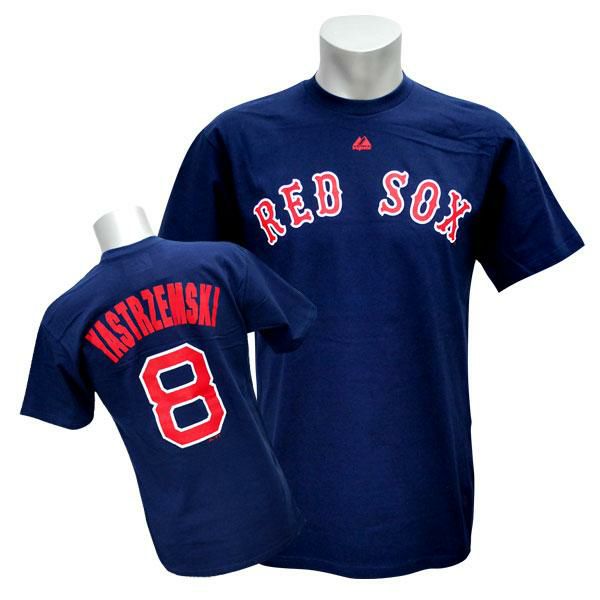 リニューアル記念メガセール MLB レッドソックス カール・ヤストレムスキー Tシャツ マジェスティック ネーム & ナンバー