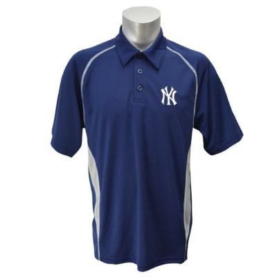 リニューアル記念メガセール MLB ヤンキース ポロシャツ ネイビー マジェスティック Ahletic Advantage Synthtic Polo 