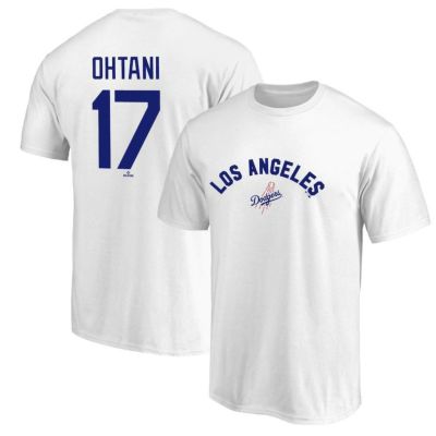 MLB 大谷翔平 ドジャース Tシャツ ネーム＆ナンバー Tシャツ 背番号 Name&Number Fanatics Branded ホワイト oh24gd